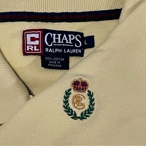 Vintage Chaps Ralph Lauren Men’s Polo Shirt Yellow Large Preppy Classic